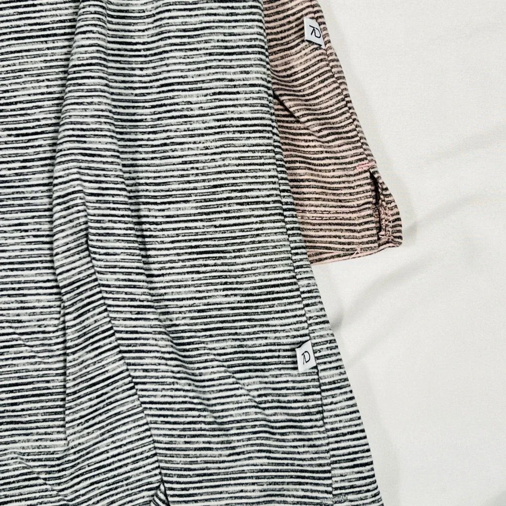 7 Diamonds Core Crew Men 2 Pack Micro Stripe Performance T-Shirt Grey Pink Large